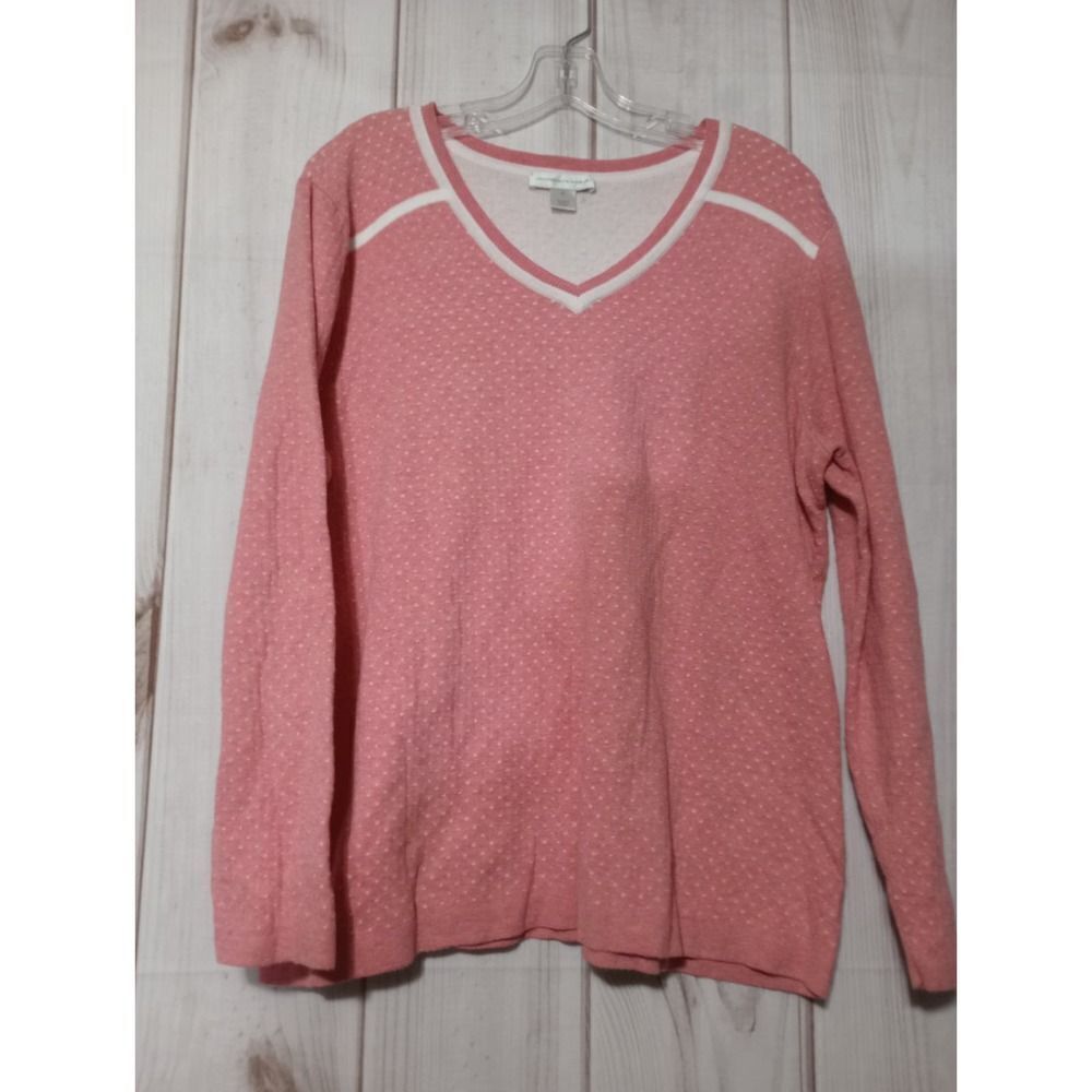 Christopher and Banks Sweater Ladies Extra Large Pink V Neck